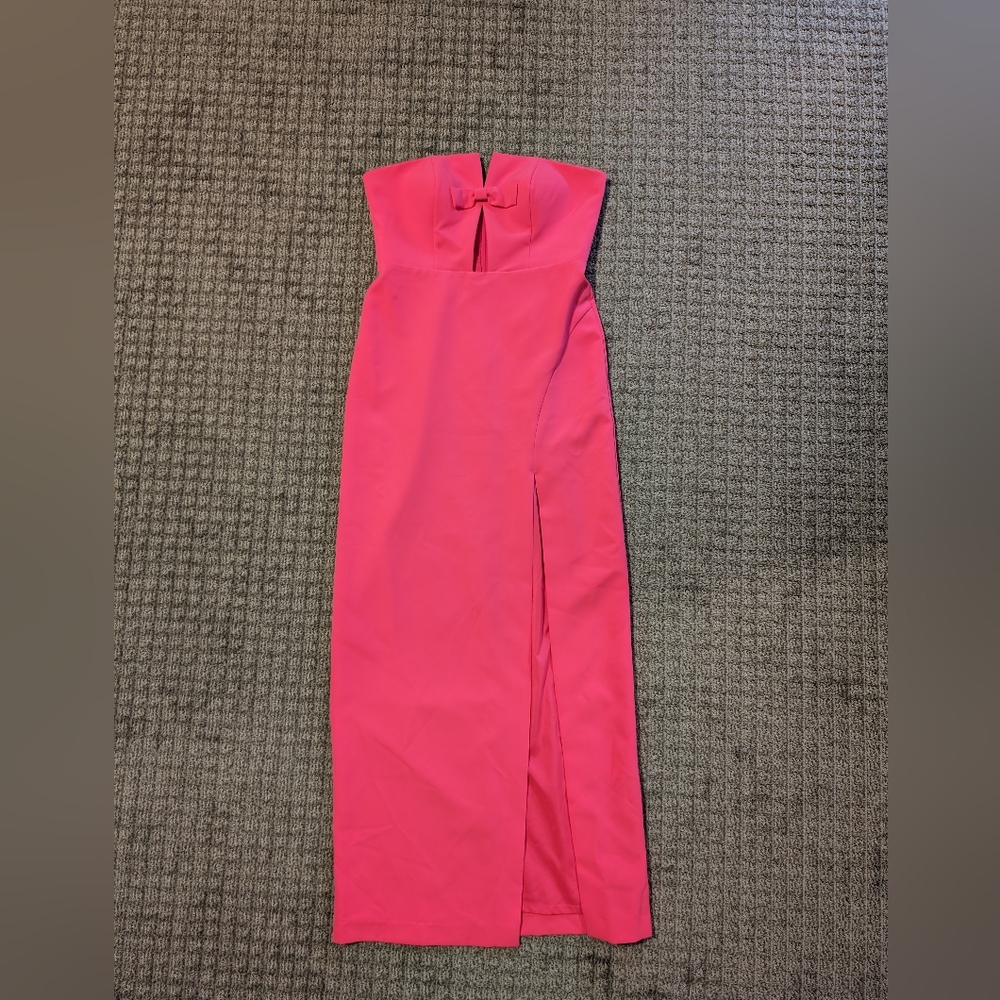 Liv Foster strapless cutout long gown
